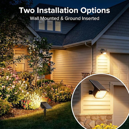 Solar Spot Lights Outdoor, 4 Pack 58 LED Solar Landscape Spotlights, Auto On/Off 3 Lighting Modes, 2-in-1 IP65 Waterproof Solar Landscape Lights for Yard Garden Pathway Tree