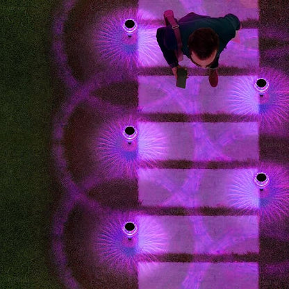 Priddop Solar Halloween Lights Outdoor Waterproof 8Pack Purple LED Mushroom | Yard Pathway Garden Decorative Patio Landscape Path Walkway Spike Pattern Acrylic Cap ABS Stake Outside Halloween Decor