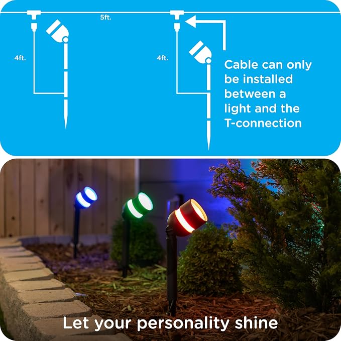 Enbrighten Vibe Eternity Path Light Extension Cord, 10ft, Not for Standalone Use, Enbrighten Eternity Path Lights Needed, Extendable up to 46ft, 86182