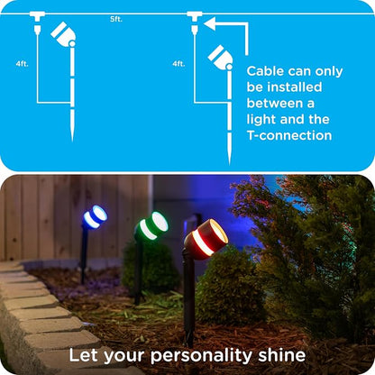 Enbrighten Vibe Eternity Path Light Extension Cord, 10ft, Not for Standalone Use, Enbrighten Eternity Path Lights Needed, Extendable up to 46ft, 86182