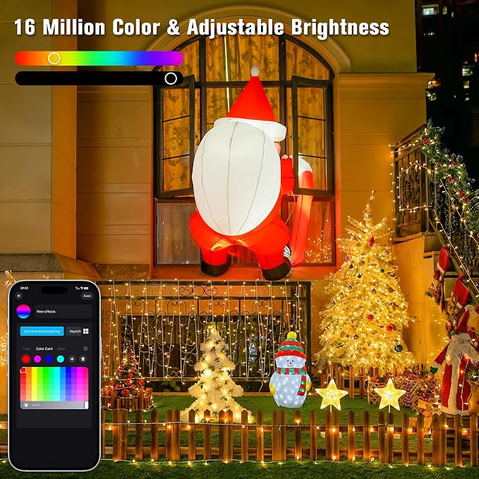 JMEXSUSS 600 LED RGB String Light Outdoor Indoor, Christmas Lights Outdoor Clear Wire Christmas Lights Plug in for Bedroom Tree Room Party Birthday Decorations