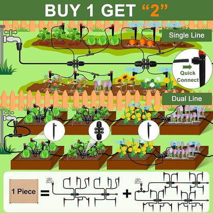 Drip Irrigation Kit for Garden, Quick-Connect Raised Bed Watering System 230FT, Plant Accessories, Drip Line Kit for Greenhouse, DIY Micro Sprinklers Set for Yard Outside,Sistema De Riego Por Goteo