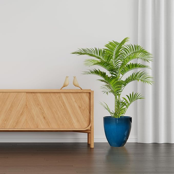 RUBBER BOND Plastic Plant Pots 2 Pack - Modern Indoor/Outdoor Planters for Home Decor - Weather-Resistant Large Flower Pots - Lightweight 12 Inches Tall Planters