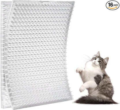 Zipcase 16 Pack Scat Mat for Cats - 13 x 16 In Updated Dual Length Cat Deterrent Mat with Narrower & Denser Spikes, More Effective For Indoor & Outdoor Cat Repellent Fence Covers 24 Sq.ft (3456 Sq.in)