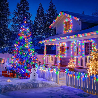 JMEXSUSS 2 Pack Solar Christmas Lights, Total 400 LED 151FT, Multi-Colored | Christmas Lights Outdoor Waterproof, 8 Modes Solar String Lights for Outside Patio Yard Christmas Tree Xmas Decorations