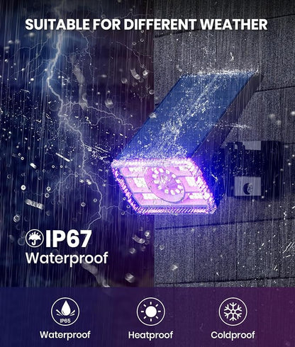 Christmas Solar Spot Lights Outdoor Waterproof 4-Pack, Multicolor RGB Solar Powered Landscape Lights with 6 Colors 10 Modes, 58 LED Adjustable Spotlights for Yard Garden Patio Landscape Pathway Decor