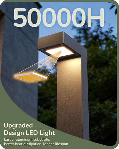 EDISHINE Low Voltage Pathway Lights Wired, 3000K 3.2W 50,000Hrs Waterproof LED Outdoor Landscape Lighting with Connectors, 12V Modern Cast-Aluminum Landscape Path Lights for Walkway Garden, 4 Pack