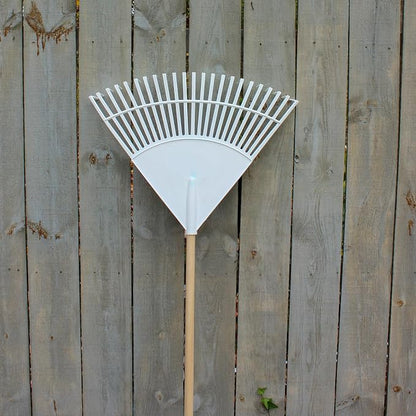 Leaf Rake – 22.5" Resin Head – 48" Hardwood Handle, White