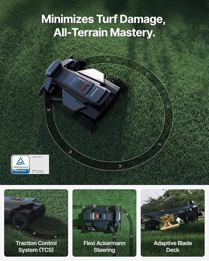 Segway Navimow X430 Robot Lawn Mower Wire Free, for up to 1 Acre, 4WD for 84% Slopes, Zero-Turn for Damage-Free Mowing, ORV-Tuned Lawnmower, MowMentum with 2 × 180W Motors, 0.75–4 in Cutting Height