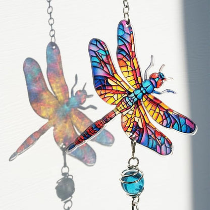21'' Small Wind Chimes for Outside Dragonfly Windchimes Home Garden Decor | Unique Windchimes Outdoors Patio Dragonfly Gifts for Women Mom Grandma Sisters,Birthday Christmas Thanksgiving