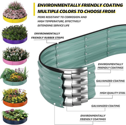 ZFHgarden Galvanized Metal Planter Round Raised Garden Bed Kit for Gardening Outdoor，3x3x1ft Grow Garden Box Raised Flower Bed，Round Galvanized Planter Outdoor Large Metal Fire Pit Ring