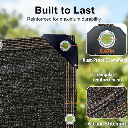 12 x 20 FT Shade Cloth -for Garden Plants, 90% Sunblock Shade Neting -for Outdoor Garden Bed Neting Mesh Pergola Patio Lawn Sun Cloth - for Dog Kennel Cover Chicken Coop