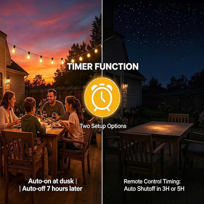 100FT Solar String Lights Outdoor Waterproof, G40 Patio Lights Shatterproof Bulbs with Remote Control, Dimmable Timer 3 Lighting Modes for Porch, Yard, Backyard, Garden, Camping Decor