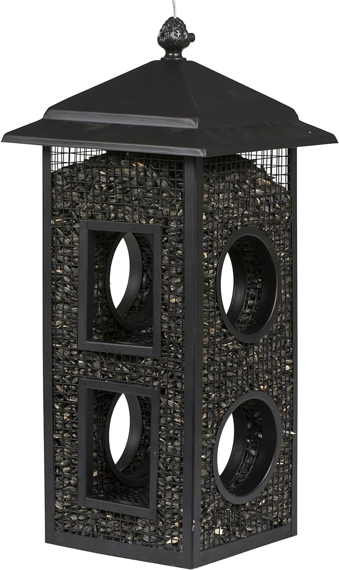 Perky-Pet Fly-Thru Wild Bird Feeder, 2 lb Seed Capacity | All-Metal Construction, Mesh Sides, Outdoor Hanging Feeder with Mesh Sides and Perch Stations