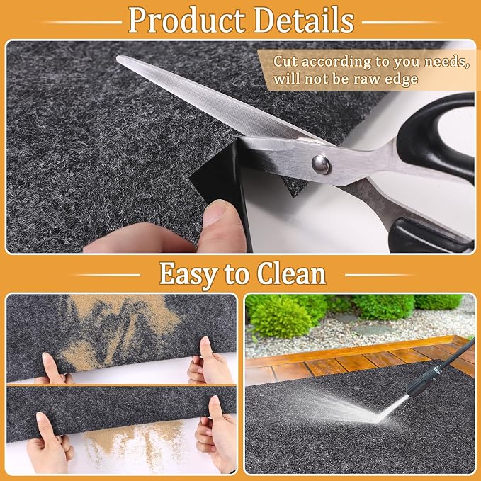 8.2 X 6 Ft Storage Shed Floor Mat—Waterproof PE Backing, 500g/㎡ Thick, Washable, Dustproof, and Anti-Slip Pad for Patio, Motorcycle, and Carport to Protect Flooring from Wear