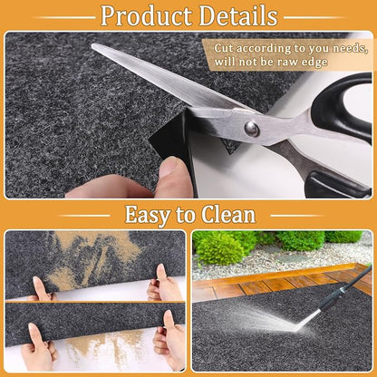 8.2 X 6 Ft Storage Shed Floor Mat—Waterproof PE Backing, 500g/㎡ Thick, Washable, Dustproof, and Anti-Slip Pad for Patio, Motorcycle, and Carport to Protect Flooring from Wear