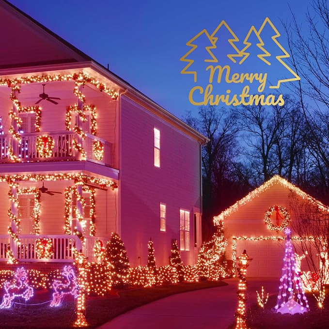 300 Led Red String Lights Outdoor Waterproof Christmas Decorations, 108 Ft Fairy Lights for Bedroom, 8 Modes Plug in Christmas Lights for Outside Room Decor