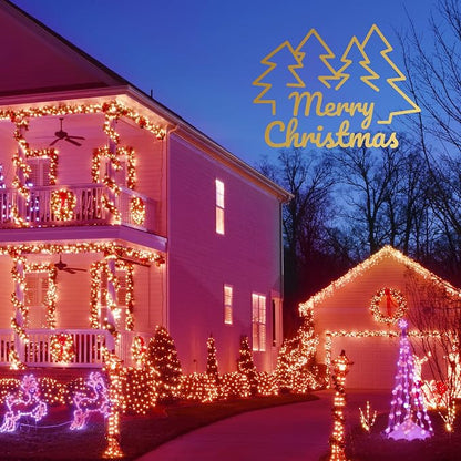 300 Led Red String Lights Outdoor Waterproof Christmas Decorations, 108 Ft Fairy Lights for Bedroom, 8 Modes Plug in Christmas Lights for Outside Room Decor