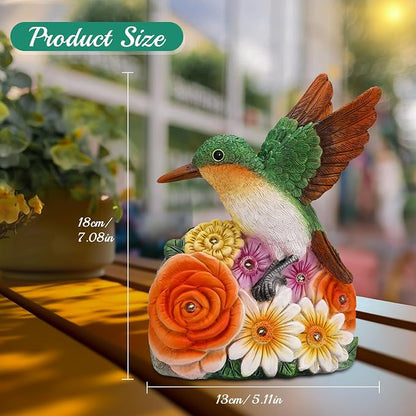 Linkax Birthday Easter Gifts for Adults Women Mom Grandma, Hummingbird Statue Solar Lights Outdoor Garden Decor for Outside Patio Yard Front Porch Balcony Home, Gardening Housewarming Gifts New Home