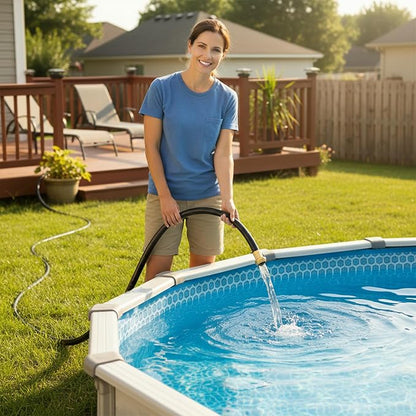 Rubber Garden Hose 50FT: 5/8" Heavy Duty Flexible Hose for Large Yards & Extended Reach - Sturdy Water Hose with Brass Fittings for Driveways RV Setup & High-Demand Outdoor Use