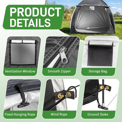 Outvita Bike Tent, Outdoor Portable Bicycle Storage Sheds with 210D Oxford Fabric PU4000 Waterproof Cover for 2-3 Bikes, Storage Cover Shelter for Motorcycle,Garden Tools,Toys,Lawn Mower