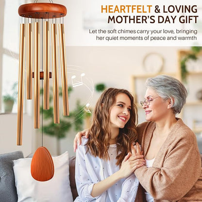 Wind Chimes for Outside, Fathers Day Dad Gifts for Men & Gifts for Women, Mom, Grandma, Deep Tone Soothing Melodic Chimes, Memorial & Sympathy Wind Chimes, Suitable for Garden, Porch & Patio Decor