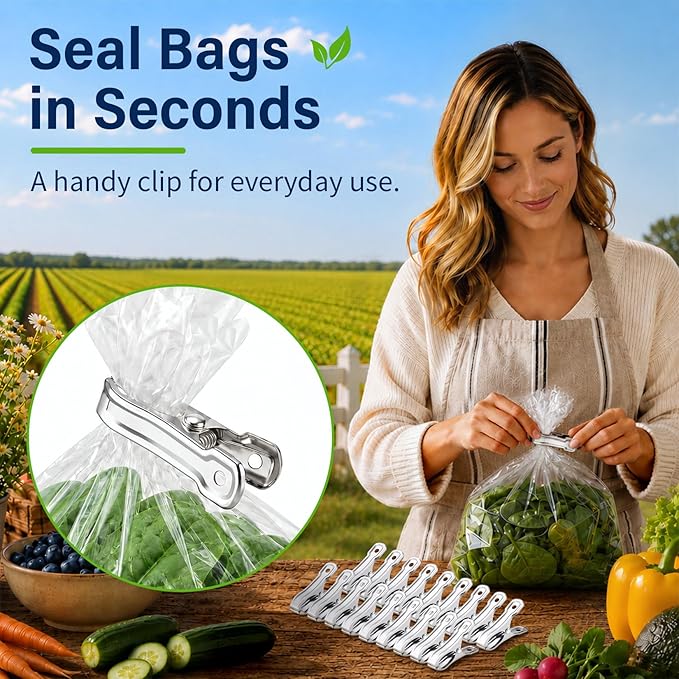 50 Pcs Garden Clamp, Stainless Steel Metal Clip for Garden Netting | Garden Clips for Netting, Greenhouse Clip with Strong Grip, Heavy Duty Clamp, Outdoor Clip for Shade Cloth, Laundry, Fabric