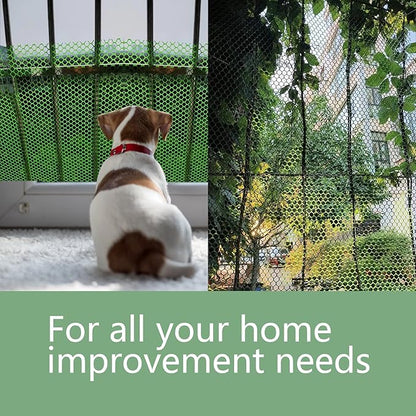 Pet Proof Barrier Net, White Plastic Chicken Wire Mesh Fencing 15.7IN x 16.4FT, Balcony Cat Safety Net & Garden Snake Barrier, Heavy Duty Protection for Chicken Coops, Rabbit Hutches, Dog Kennels