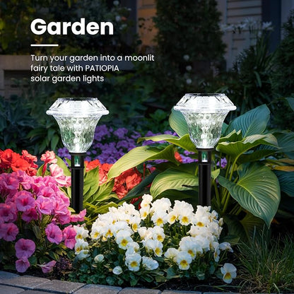 Solar Pathway Lights Garden Decor for Yard, Solar Garden Lights for Outside Waterproof Landscape Lighting, Garden Decorative for Walkway, Driveway, Yard, Landscape, Lawn (6 Pack Cold White)