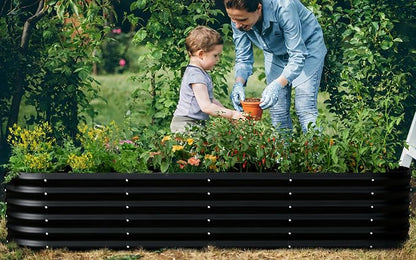 Galvanized Raised Garden Bed, Outdoor Planter Bed, Metal Planter Box for Gardening and Planting,8x2x1.5ft, Light Green
