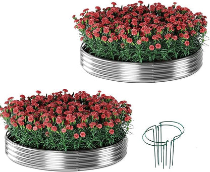 ZFHgarden Galvanized Metal Planter Raised Garden Bed Kit for Gardening Outdoor Garden Box Raised Flower Bed 2PC Metal 3X3X1FT