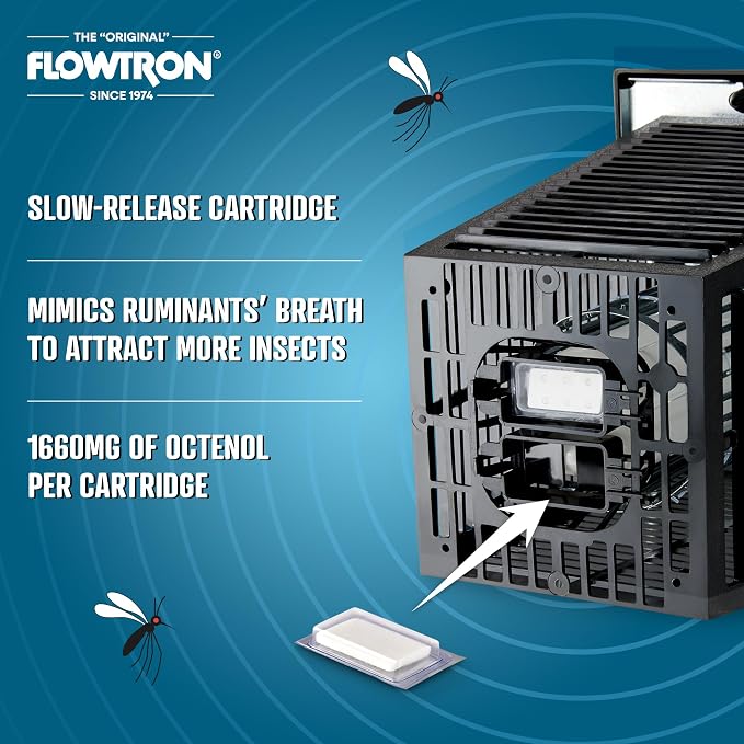 Flowtron MA-1000 Octenol Mosquito Attractant Cartridges (6-Pack), Compatible with BK-15, BK-40, BK-80, MC-9000, FC-8800