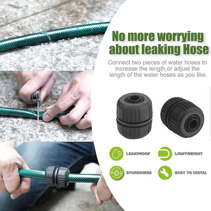 Garden Hose Leakproof for Gardener: 1/2” PVC Water Hoses with GHT Fittings - 25 FT No Kink and Flexible for Outdoor Watering
