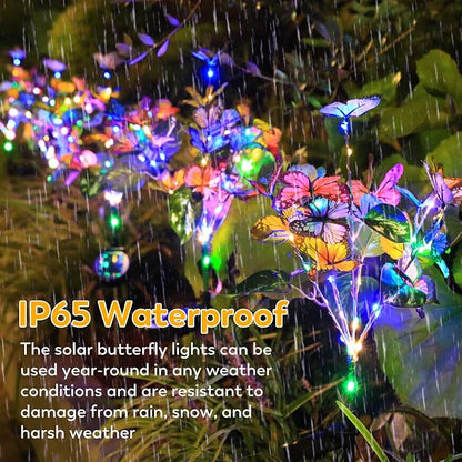 Solar Garden Lights Outdoor Waterproof Solar Lights 2 Pack with New Upgraded 40 LED 18 Butterfly Outdoor Lights for Yard Outside Garden Pathway Decor,Christmas Decorations Gifts for Women Mom