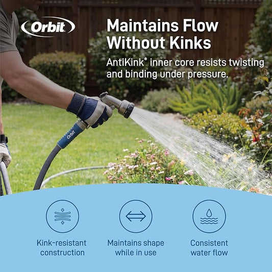 Orbit 33185 ExoJacket Heavy Duty Fabric Garden Hose, 50-Foot x 5/8-Inch
