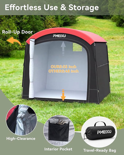 Oversized Outdoor Bike Storage Shed, Portable 210D Oxford PU4000 Bike Tent for 4-5 Bicycles, All-Weather Garden Storage for Motorcycles, Riding Lawn Mowers, Patio Furniture & Gardening Tools