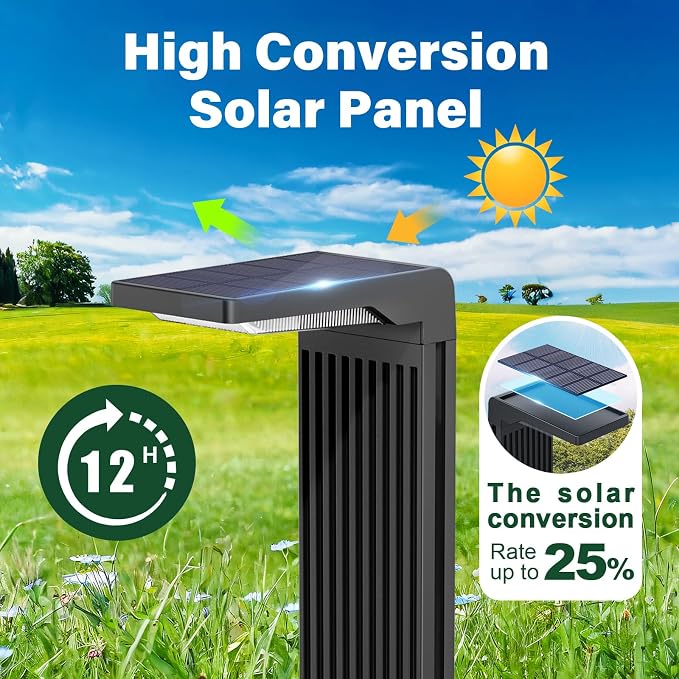 COXSENI Solar Pathway Lights Outdoor 4Pack, Bright 60LED Solar Path Lights Outside Waterproof, Warm & Cool Walkway Lights Solar Powered, Landscape Light for Driveway Lawn Patio Garden Yard