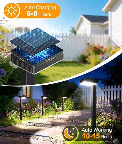 ELECLINK Solar Pathway Lights Outdoor, 12 Pack Garden Lights Solar Powered Path Lights with Larger LED Lens, 2 Light Modes Waterproof Outdoor Solar Light for Yard Driveway Walkway Landscape Patio Lawn