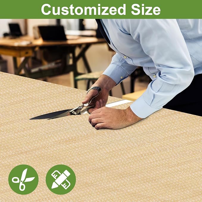 Shade&Beyond 5' W × 15' L Pergola Shade Cover Wheat Pergola Cover Canopy Replacement Shade Cloth for Garden, Patio, Deck, Porch with Grommets and Rods(Make Custom Size)