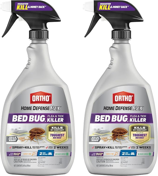 Ortho Home Defense Max Bed Bug, Flea & Tick Killer, 24 fl. oz. (2-Pack) | Also Kills Bed Bug Eggs, Ready-to-Use, Indoor Pest Control Spray