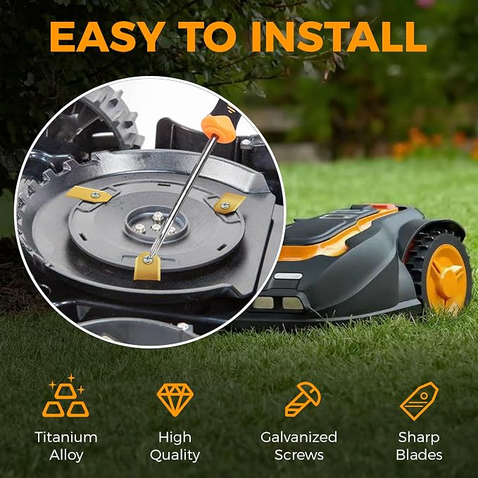 Replacement Robot Mower Blades, Compatible with Hu-sqvarna Auto-Mower, Gardena, Segway Navimow Robotic Mower (9PCS)