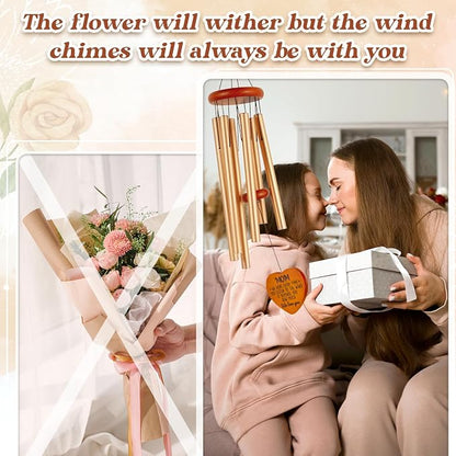 Gifts for Mom Large Wind Chimes 36", Mom Gifts Outdoor Garden Decor | Mother Gift from Daughter/Son, Perfect for Mother's Day, Birthday, Christmas, Soothing Wind Chimes for Patio & Garden Decor