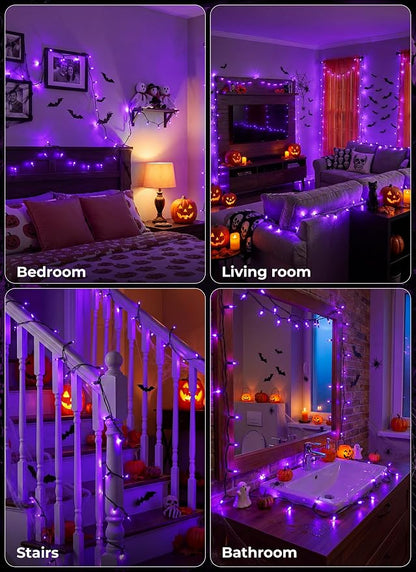 Minetom Halloween String Lights Outdoor 100 Count 20 Feet Incandescent Bulb Mini Lights for Christmas Indoor Garland Party Festival Decoration, Purple