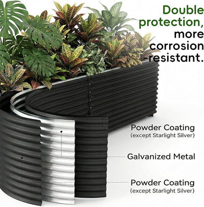 Land Guard 2 Pack 6×3×2 ft Galvanized Metal Raised Garden Bed, 2FT Deep Root Elevated Planter Box Steel Large Vegetable Flower Bed Kit, Gray