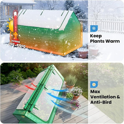 Quictent Raised Garden Bed Galvanized Raised Beds for Gardening Vegetables with Cover 8x4x2 ft Metal Planter Box Outdoor Use, Green