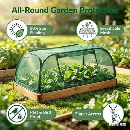 1Pack Raised Garden Bed Covers, Pop Up Mesh Plant & Vegetable Cover,30% Sunblock Plant Shade Tent, Outdoor Planter Protection, Sun & Insect Guard