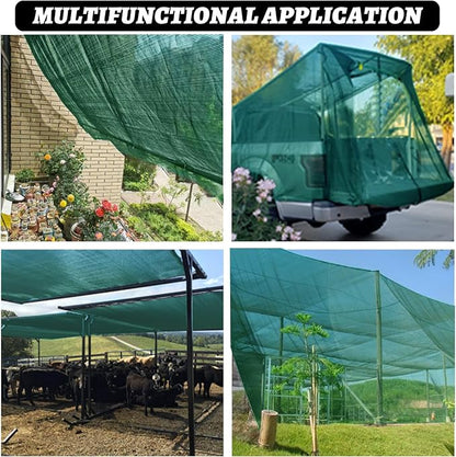 Cool Area 40% Sun Shade Cloth Mesh Tarp with Grommets for Plant Cover 10x14ft Patio Canopy Garden Pergola Greenhouse Car Barn Kennel Dark Green