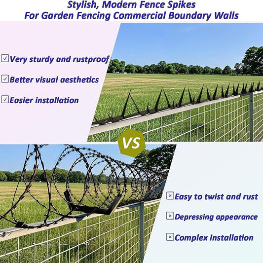 Metal Anti Climb Spikes for Fences and Walls, Effectively Avoided Invaders Climbing Attempts.(Size 178 inches)