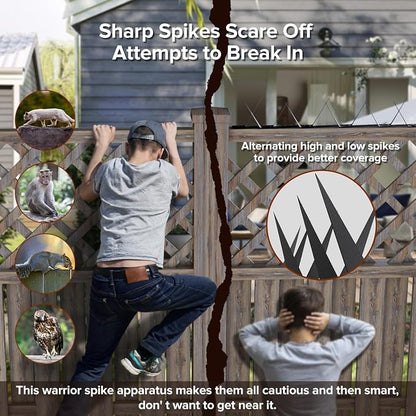6 Pcs Anti-Climb Rust-Proof Metal Spikes for Fence, Wall, Gate | and Animal Deterrent Spikes, Suitable for Home and Garden Fences, Fits Various Lengths - Heavy Duty.