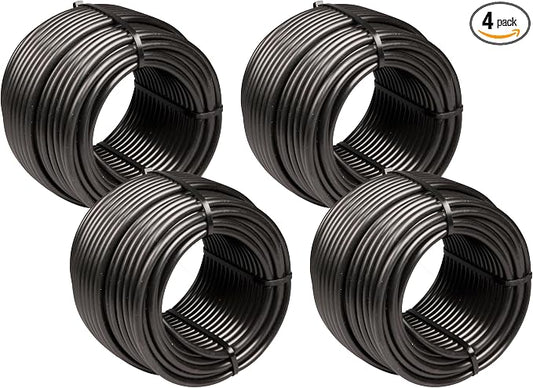 Rain Bird T22-100S Drip Irrigation 1/4" Blank Distribution Tubing, 100' Roll, Black (Pack of 4)
